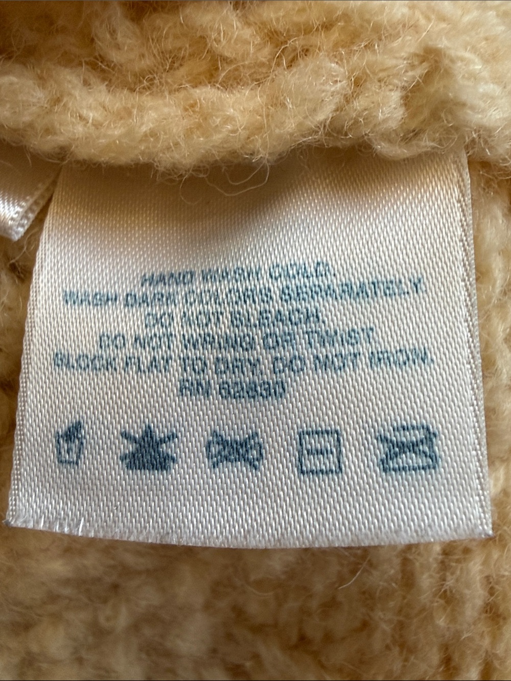 Vintage 80s Lands End Wool Fisherman Sweater Ivory Snowflake USA Large Chunky - Picture 14 of 15